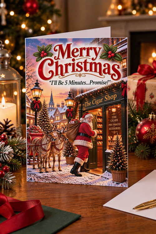 Christmas Card - Last Cigar Shop Before Home